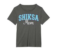 Shiksa Mom Jewish Yiddish Word Varsity Blue Letters T-Shirt, Women's Plus, Asphalt Grey, 5X
