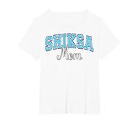 Shiksa Mom Jewish Yiddish Word Varsity Blue Letters T-Shirt, Women's Plus, White, 2X