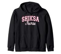 Shiksa Nurse Jewish Yiddish Word Varsity Pink Letters Zip Hoodie