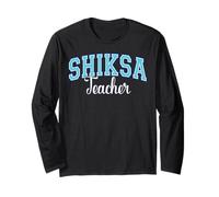 Shiksa Teacher Jewish Yiddish Word Varsity Blue Letters Long Sleeve T-Shirt