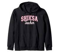 Shiksa Teacher Jewish Yiddish Word Varsity Pink Letters Zip Hoodie