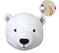 SHIKUN Handmade Animal Wall Hanging, Velvet Animal Head Wall Decoration, Nursery Wall Decorations Wall Art Hanging Nursery Wall Door Pendant Toys for Boys, Girls, Kids Room