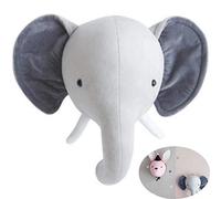 SHIKUN Handmade Animal Wall Hanging, Velvet Animal Head Wall Decoration, Nursery Wall Decorations Wall Art Hanging Nursery Wall Door Pendant Toys for Boys, Girls, Kids Room