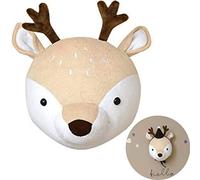 SHIKUN Handmade Velvet Animal Head Wall Decoration, Nursery Wall Art Hanging and Pendant Toys for Kids' Rooms