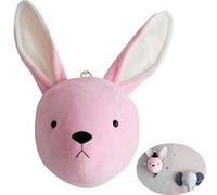 SHIKUN Handmade Velvet Animal Head Wall Decoration, Nursery Wall Art Hanging, Kids Room Decor