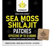 Shilajit 500mg & Sea Moss 1000mg Transdermal Patches - 60 Patches for Energy, Immunity, and Vitality | High Absorption, Like Capsules and Resin, Easy to Use, Long-Lasting, Mineral-Rich Supplement