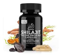 Shilajit 6-in-1 Capsules 4,000mg - 60 Days - Added Ashwagandha, Maca Root, Chaga, Ginseng & Sea Moss - High Strength Muscle Building & Performance Capsules for Men & Women
