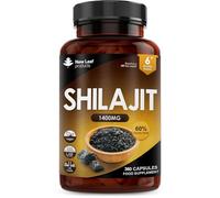 Shilajit Capsules 1400mg 60% Fulvic Acid Pure Shilajit - High Strength Himilayan Shilajit, 6 Months Supply Shalajit Resin - Made in The UK Shilajit Supplement by New Leaf 360 Capsules
