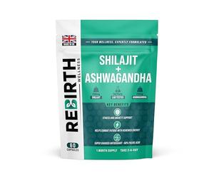 Shilajit Capsules 60 Vegan Capsules - 1300mg per Serving with Ashwagandha Root Extract, 60% Fulvic Acid, Pure High Strength Shilajit Supplement for Stamina and Stress -
