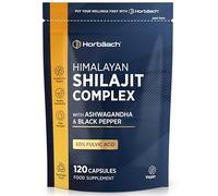 Shilajit Capsules with Ashwagandha | High Strength 60% Fulvic Acid | with Added Black Pepper | Himalayan Shilajit Supplement | 120 Vegan Capsules | Horbaach
