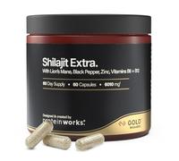 Shilajit Extra - Gold, with Lion's Mane, Black Pepper, Vitamin B12 & B6, Zinc, High Strength Himalayan Shilajit, Focus, Energy, Immune Support, Vegan, 60 Capsules | Protein Works