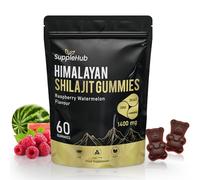 Shilajit Gummies 1400mg - Pure Himalayan Shilajit Gummies with Ashwagandha and Chaga - Rich in Fulvic Acid - Vegan & Sugar Free - Raspberry Watermelon Flavor - 60 Pcs/Bag