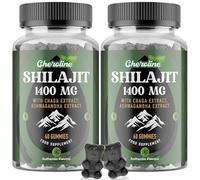 Shilajit Gummies 1400mg, Pure Himalayan Shilajit with Chaga and Ashwagandha, 85+ Trace Minerals, Rich in Fulvic Acid, for Energy & Immune, Sugar-Free, Vegan (60 Count (Pack of 2))