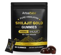 Shilajit Gummies for Men & Women Natural Himalayan Shilajit Golden Gummy, 3000mg, Rich in Ashwagandha and Gokshura with 85+ Minerals, Boost Your Vitality Health and Endurance, 60 Gummies