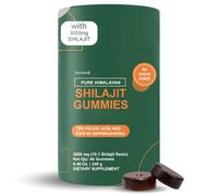 Shilajit Gummies Pure Shilajit Himalayan for Energy Boost & Immune Support, with Ashwagandha, Gokshura, Fulvic Acid and 85+ Trace Minerals, No Added Sugar, Non-GMO, 60 Count