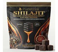 Shilajit Gummies with Manuka Honey & Blood Orange, Ashwagandha, Cordyceps & Maca, Energy & Focus Support, Himalayan Sourced, 60 Vegan Gummies, Food Supplement