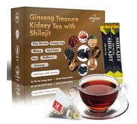 Shilajit Maca Kidney Tea Formula Ginseng Six Treasure Tea, Shilajit Resin Honey Sticks, Ginseng Six Treasures Kidney Cleanse Traditional Healthy Cleansing Zhu Gen Wu Bao Cha Teabags for Men & Women