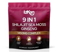 Shilajit Sea Moss Ginseng Capsules 1450mg - 9 in 1 Complex with Ashwagandha, Cordyceps, Zinc & Magnesium - Natural Energy, Immunity, Focus & Testosterone Support - 90 Capsules (1)