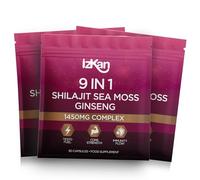 Shilajit Sea Moss Ginseng Capsules 1450mg - 9 in 1 Complex with Ashwagandha, Cordyceps, Zinc & Magnesium - Natural Energy, Immunity, Focus & Testosterone Support - 90 Capsules (3)