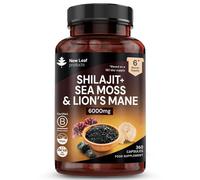 Shilajit Seamoss and Lions Mane Capsules 6000mg - High Strength Complex - 60% Fulvic Acid Shilajit, Irish Sea Moss, Lions Mane 100% Fruiting Body - V
