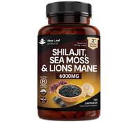 Shilajit Seamoss and Lions Mane Capsules 6000mg - High Strength Complex - 60% Fulvic Acid Shilajit, Irish Sea Moss, Lions Mane 100