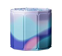 Shilanmei Foldable Bath Tub 70cm Portable Shower 5 Layer Insulated Soaking Bath for Adult, Non-Inflatable Plunge Pool with Dual Drain (A)