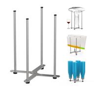 SHILFID Multi-Purpose Drying Rack, Collapsible Wine Decanter & Bottle Stand, Silver Stainless Steel, 4 Levels
