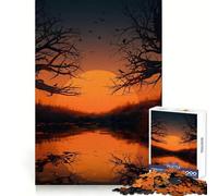 Shilhouette Tree Branch 1000 Piece Jigsaw Puzzles for Adults Memory Boost Family Joy Pattern Assembly Santa Wish Pick 38x26cm