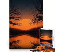 Shilhouette Tree Branch Jigsaw Puzzles for Teenagers 1000 Mind Exercise Toy Home Activity Precision Cut Wall Art Decor 38x52cm