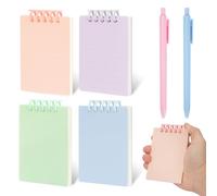 SHILIPAIJC 4pcs A7 Notebook, Removable Small Pocket Notebook with 2 Pens