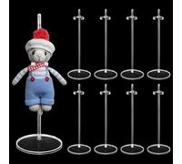 SHILIPAIJC 8pcs Doll Stands for 9-11 Inch Dolls, Acrylic Doll Stands Display Holder, Adjustable Doll Support Bracket Action Figure Stand Doll Accessories for DIY Craft Dolls Making Supplies, 25.5cm