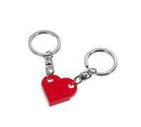 shilipu 2 Pack Love Block Keychain Red Heart Block Key Chain Matching Keyrings Brick Heart Key Pendant Valentine's Day Gifts for Girlfriend Boyfriend