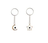 shilipu 2pcs Creative Star Moon Astronaut Couple Keychain Sweet Romantic Jewelry Backpack Pendant Jewelry Accessories