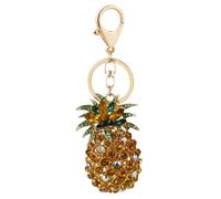 shilipu Cute Pineapple Shape Key Chain Rhinestone Car Keychains Sparkling Key Holder Bag Pendants Fruit Keyrings Bag Pendants Key Holders Hawaii Party Favors