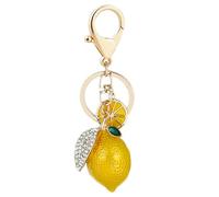 shilipu Cute Rhinestone Lemon Keychain Fruit Keyring Key Chain Bag Car Key Chain Ring For Purse Bag Backpack Car Jewelry Gift For Women Men