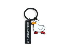 shilipu Don’t Duck with Me Cartoon Duck Keychain Funny Words Duck Key Ring Key holder Cute Animal Duck Pendant Keyring Duck Keychain for Couples Gift