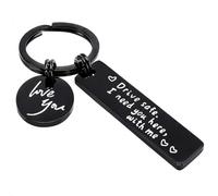 shilipu Drive Safe I Need You Here with Me Stainless Steel Gift Key Chain Family Keyring for Couple Husband Wife Boyfriend Girlfriend Her Him