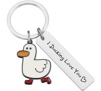 shilipu I Ducking Love You Keychain Cartoon Duck Key Chain Funny Duck Letter Keyring Key Pendant Metal Key Ring Gifts for Men Women Duck Lover