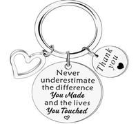 shilipu Never Underestimate the Difference You Made and the Lives You Touched Keychain Thank You Stainless Steel Keychain Leaving Gifts For Colleagues Coworker Teacher