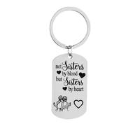 shilipu Not Sisters By Blood But Sisters Friendship Keyring Best Friend Gift Keychain Key Pendant for Sisters Key Ring Sister Presents Jewelry Friendship Birthday Key Pendant