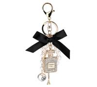 shilipu shilipuPerfume Bottle Rhinestone Keychain Bow-Knot Pearl Cute Handbag Key Chain Personalized Key ring for Women Girls Car Creative Purse Bag Handbag Wallet Charms Gifts