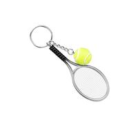 shilipu Tennis Racket Keychain Black Color Mini Tennis Racket with Ball Keychain Key Ring Creative Metal Keychain Sport Keyring Tennis Ball Keyring Gift for Sports Tennis Lovers