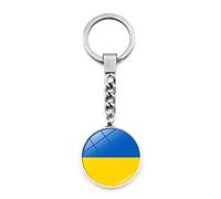 shilipu Ukraine Blue Yellow Keychain Countries National Flag Double Sided Pendant Key Chain Keyring Men's and Women's Car Bag Pendant Metal Keyring