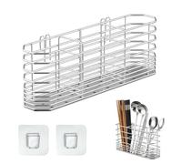 SHILIUZHI Cutlery Drainer, Stainless Steel Utensil Holder, Dish Drying Rack, With Hooks, Kitchen Utensil Holder, Anti-Rust Cutlery Storage Rack Kitchen Organiser, for Knives, Forks and Spoons