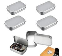 SHILIUZHI Small Tins with Lids Kit, 3 Rectangular Hinged and 3 Rectangular Tins, Durable and Portable Mini Containers for DIY Storage, Home Containers, Organising Cash, Small Items