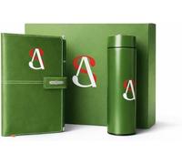 Shilohique Notebook and Pen Gift Set, A5 Lined Leather Journal Notebook with Pen Gift Box Gift Bag,Personal Organiser Leather Journal, A5 Diary for Men Women (Green)