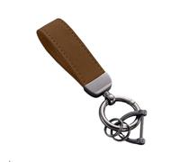 SHILONGBAIHUO 1 Pcs Genuine Leather Car Keychain for Seat Ibiza 2008-05.2017, 360 Degree Rotatable, With Anti-Lost D-Ring, Car Accessories, Keyring, Car Key Chain Holder,Brown