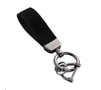 SHILONGBAIHUO 1 Pcs Genuine Leather Car Keychain for Seat Ibiza 2008-05.2017, 360 Degree Rotatable, With Anti-Lost D-Ring, Car Accessories, Keyring, Car Key Chain Holder,Black