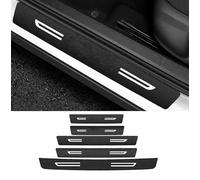 SHILONGBAIHUO Car Door Sill Protector for VW T-Roc Cabriolet (Facelift 2022) 2022-2024 Carbon Fiber Anti-Scratch Cover Strips, Black Carbon Fiber Wrap Film Scratch Cover Protector, 5 PCS