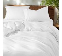 Shilucheng 100% Cotton King Size Duvet Covers - 600 Thread Count, Luxury Sateen Weave Egyptian Cotton Comforter Cover with Zipper Closure & Corner Ties，Hotel Bedding Duvet Covers 3 Piece (White)